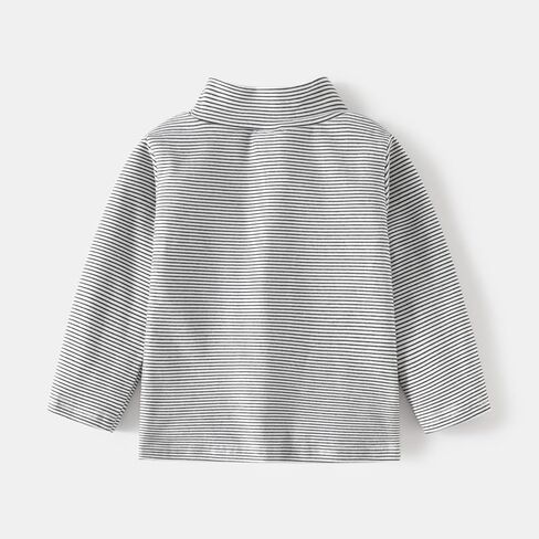 Meufam Little Boys Girls Thermal Tops Striped Long Sleeve Underwear Soft Turtleneck Undershirt Fall Winter T-Shirt for Baby in Saudi Arabia