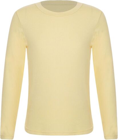 Baby Boys Girls Round Neck Thermal Tops Long Sleeve Ribbed T-Shirt Blouse Warm Undershirt Fall Winter Clothes in Saudi Arabia