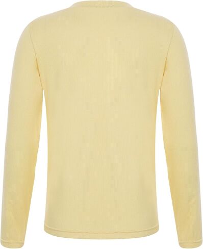 Baby Boys Girls Round Neck Thermal Tops Long Sleeve Ribbed T-Shirt Blouse Warm Undershirt Fall Winter Clothes in Saudi Arabia