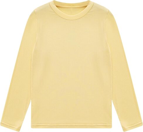 Baby Boys Girls Round Neck Thermal Tops Long Sleeve Ribbed T-Shirt Blouse Warm Undershirt Fall Winter Clothes in Saudi Arabia