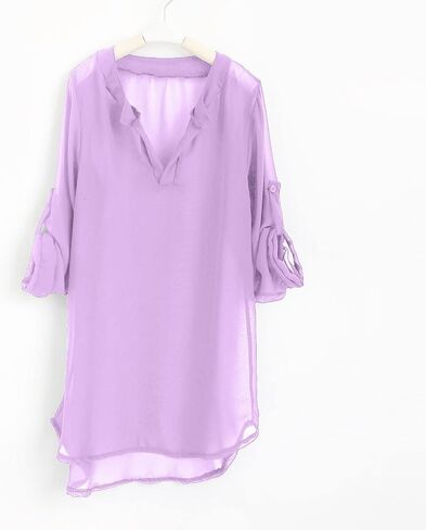 Girls Swimsuit Beach Cover up Shirt Bikini V-Neck Beachwear Bathing Suit Dress Kid Summer Short Sleeve Chiffon Top in Saudi Arabia