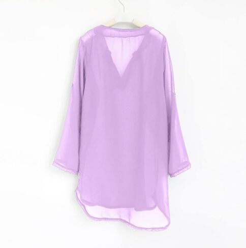 Girls Swimsuit Beach Cover up Shirt Bikini V-Neck Beachwear Bathing Suit Dress Kid Summer Short Sleeve Chiffon Top in Saudi Arabia