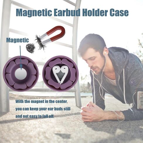 MAIRUI Wired Earbud Case 4 Pack Earphone Headphone Cord Organizer Earbuds Wrap Soft Silicone Magnetic Holder Storage Tangle Free Cable Winder(Purple/Pink/Blue/Black) in Saudi Arabia
