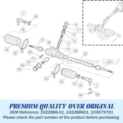 Panglong Club Car Precedent Steering Rack, Club Car Tempo Steering Rack, Golf Cart Steering Gear Box Assembly Suitable for 2004-Up Club Car Precedent and 2018-Up Tempo, OEM 102288601 in Saudi Arabia
