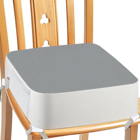 Booster Seat for Kitchen Chair & Dining Table, 3.8" Toddler Cushion with 4-Point Anchor Straps, Non-Slip Washable PU Cover, Side Pockets, Portable for Meals, Travel, Daycare in Saudi Arabia
