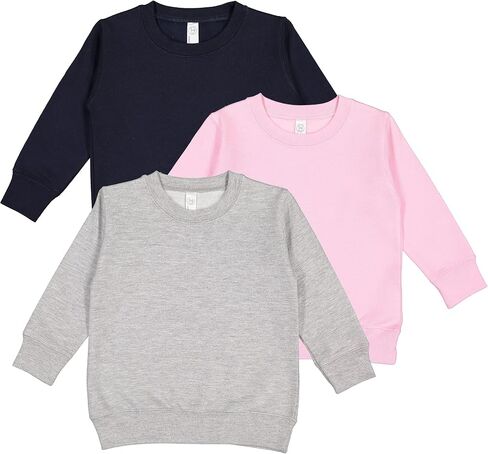 RABBIT SKINS Toddler Boy & Girl Fleece Long Sleeve Pullover Sweatshirt| 2T to Size 7, 3 Pack Bulk Set in Saudi Arabia
