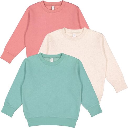RABBIT SKINS Toddler Boy & Girl Fleece Long Sleeve Pullover Sweatshirt| 2T to Size 7, 3 Pack Bulk Set in Saudi Arabia