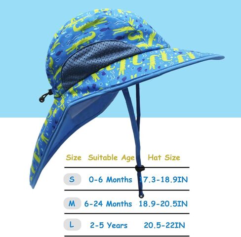 الأولاد شمس قبعة واسعة الفتيات حماية الشمس قبعة الأطفال القبعات الشاطئية القبعة الصيفية مع رفرف الرقبة UPF 50+ in Kuwait