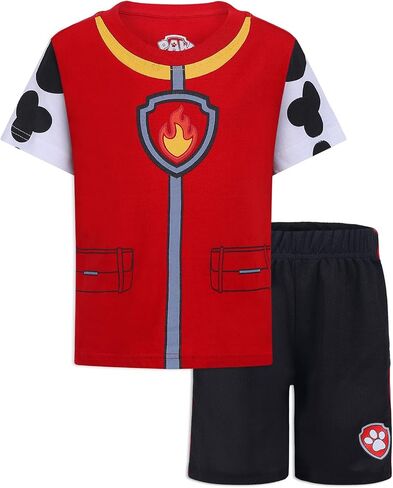طقم تيشيرت وشورت للأولاد من Nickelodeon Paw Patrol للأطفال الصغار والصغار - أزرق/كحلي أو أحمر/أسود أو أصفر/أسود in Saudi Arabia