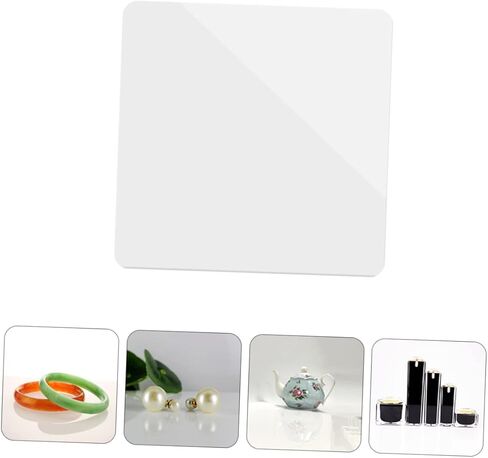 1pc Acrylic Photo Prop Board Reflective Mirror Backdrop for Makeup Product Photography White 35x35cm in Kuwait