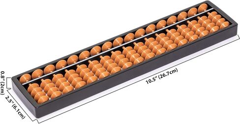 Yellow Mountain Imports Vintage Style Wooden Abacus - 13.9 Inches (35.3 Centimeters) - Professional 17 Column Soroban Calculator with Reset Button - Made in Kuwait
