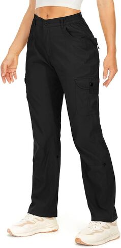 Women's Hiking Cargo Pants Quick Dry UPF50+ Waterproof Pants for Women Fishing Safari Travel Stretchy Pants with Pockets in Kuwait