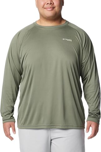 Columbia Men's Terminal Tackle Long Sleeve Shirt, Cool Grey, Vivid Blue Logo, 3X/Tall in Saudi Arabia