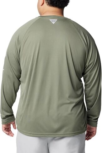 Columbia Men's Terminal Tackle Long Sleeve Shirt, Cool Grey, Vivid Blue Logo, 3X/Tall in Saudi Arabia