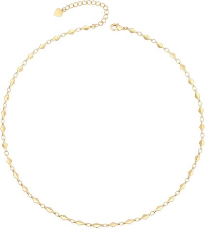 Single Cultured Pearl Choker 18K Gold Chain White Bead Necklace Layering Minimalist Jewelry for Women 15’’ in Kuwait