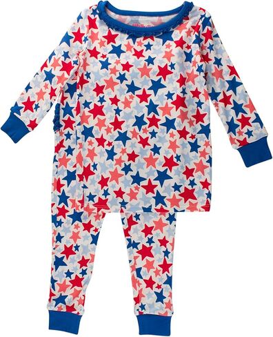RuffleButts SoftSnooze™ Viscose from Bamboo Toddler Girls Ruffle Long Sleeve Pajama Set in Saudi Arabia