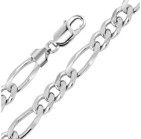 Verona Jewelers 925 Sterling Silver 8MM Mens Figaro Link Chain Necklace - Sterling Silver Solid Heavy Figaro Link Necklace and Bracelet For Men, Sterling Silver Mens Necklace in Kuwait
