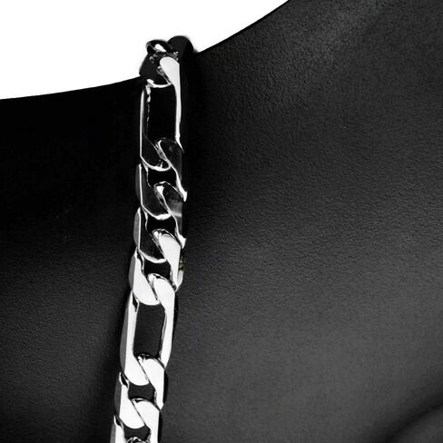 Verona Jewelers 925 Sterling Silver 8MM Mens Figaro Link Chain Necklace - Sterling Silver Solid Heavy Figaro Link Necklace and Bracelet For Men, Sterling Silver Mens Necklace in Kuwait