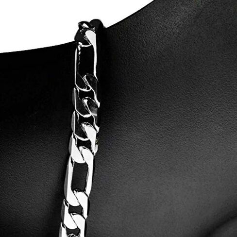 Verona Jewelers 925 Sterling Silver 8MM Mens Figaro Link Chain Necklace - Sterling Silver Solid Heavy Figaro Link Necklace and Bracelet For Men, Sterling Silver Mens Necklace in Kuwait