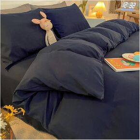 Skin-Friendly Comforter Covers Simple Style Bed Linen Compatible with Home Soft Duvet Covers(Blu,150x200cm 1pc)