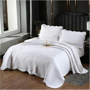 3pcs Cotton Bedspread on The Bed Palm Leaf Bed Cover Summer Quilt Set Mattress Topper Double Bed Linen bedspreads and coverlets Bed Four Pieces Set(B,3pcs 229x229 cm)