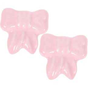 Alipis 2pcs Cute Bow Ceramic Wardrobe Knobs for Boy Girl Room Adorable Drawer Handles for Dressers Closets and Cabinets Easy Installation Design for Boys and Girls