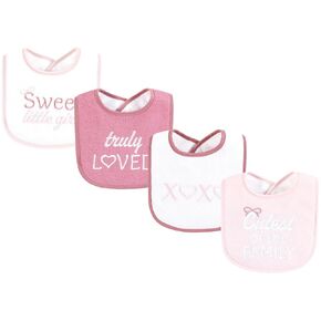 Hudson Baby Cotton Terry Drooler Bibs with Fiber Filling, Cuddle Bear, One Size