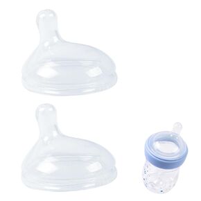 2 Pack Replacement Silicone Nipples Compatible with Nuk Simply Natural Bottle, BPA-Free, Anti-Colic Air System (S, Slow Flow)