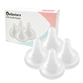 حلمات Beilastar-X لزجاجات الأطفال-حلمات زجاجة أطفال ناعمة 100 ٪ ، حلمات زجاجة السيليكون الطبيعية ، خالية من BPA (9M+، LL ، 4 تهم)