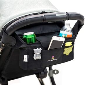 Primo Passi Stroller Organizer - Fits Most Strollers and Includes Two Deep Insulated Cup Holders to Keep Bottles Warm and Drinks Cold