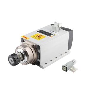 Engraving GDF46-18Z-4.5KW Flange Mounting Square Spindle Motor ER32 Chuck Air-Cooled Spindle for Woodworking CNC Engraving Machine Accessories(4.5kw ER32 220V)