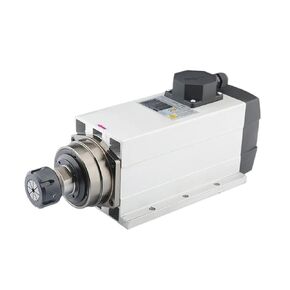 Engraving 6.0KW Air-Cooled Spindle Motor ER32 Chuck 4 Bearing Square Spindle Mounting Flange For CNC Engraving Woodworking Accessories(6.0kw ER32 380V)