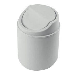Mini Wastebasket Trash Can - Desktop Plastic Waste Garbage Can with Swing Lid, Stylish Countertop Trash Bin, Small Table Top Plastic Covered Waste Basket for Desk (Pink)