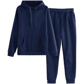 Women Solid Color Hooded Sweatshirt and Pant Tracksuit Sport Suit Dress Pants