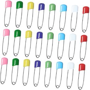 jojofuny 100Pcs Cloth Diaper Pins with Locking Plastic Heads Safe Safety Pins for Nappies Bibs Crafts and More