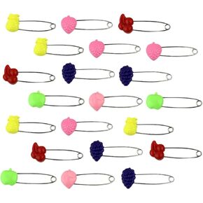 LIFKOME 50pcs Safety Colorful Plastic Diaper Pin Cartoon Designs Secure Locking Closures for Cloth Diapers and Clothing for Newborns and Mothers Random Style
