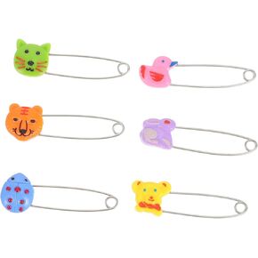 30Pcs Plastic Animal Head Safety Pins Long Diaper Pins for Newborns Easy to Use Secure Fastening for Cloth Diapers and Crafts and Durable Design