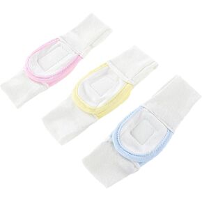 Veemoon 3pcs Adjustable Cotton Diaper Fixing Tape Soft Comfortable Safety Strips for Boy Girl Blue Yellow Pink Reusable Convenient Prevent Wet Clothes