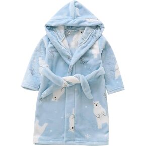 Toddlers Boys Girls Hooded 𝐑obe Animal Soft Fleece Bath𝐫obe 𝐏ajamas Dressing Gown Boy Clothes Age 3