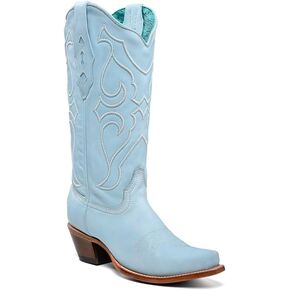 تطريز Corral Ladie's Baby Blue ، وجلد جلدي ، وجلد جلد البقر ، والأحذية الغربية ، Z5253