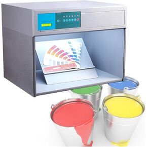 6-Light Color Assessment Cabinet Box, LED Light Box Color Matching Cabinet, LCD Display Sources Color Matching Cabinet with Viewing Platform