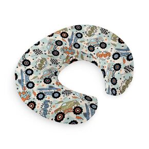 HawSkgFub Gone Fishing Theme Nursing Pillow Cover for Baby Boys Fishing Lover Gift, Summer Blue Fish Lure Rod Boat Breastfeeding Pillow Slipcover, Nursing Pillowcase for Newborn Infant, Cover Only