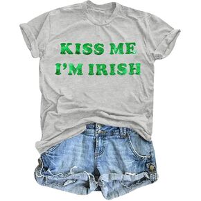 St-Patricks Day Shirt Lucky: Irish Tshirt Women Lucky Shamrock Graphic Tees Casual Short Sleeve Oversized Tops