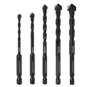 5pcs Masonry Drill Stit Kit Carbide Drill Drill Pritt for Thin Metal Stone Marble Wood Wood Brick Plastic Class Hex (3/16 "1/4" 5/16 "3/8" 1/2 ") in Kuwait