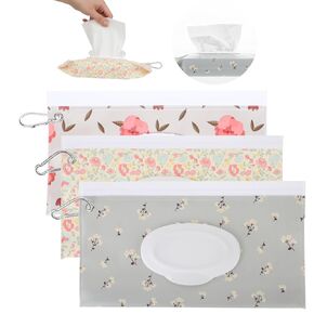3 Pcs Baby Wipe Travel Case Portable Reusable Wipes Pouch Waterproof and Dustproof Baby Wipes Dispenser is Suitable for Diaper Bags and Strollers, and It is Easy to Keep Wipe Fresh
