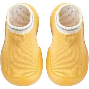 Toddler Shoe Size 12 Baby Girl Boy Indoor Toddlers Breathable Walking Shoes Warm Elastic Sock Shoes Girls Kid Shoes, Yellow, 6 Infant