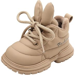 BILIKEYU Newborn Baby Toddler Kids Tie up Fuzzy Warm Winter Sneakers Anti-Slip Soft Sole Girls Boys First-Walking Shoes