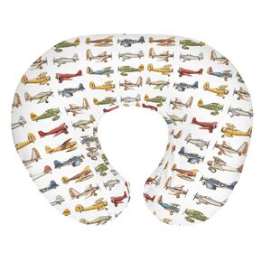 Vintage Planes Airplanes Helicopters Nursing Pillow Covers for Boy Girl Planes Models Aircraft Nursing Slipcovers for Breastfeeding Pillows Plane Stars Clouds Soft Stretchy Covers for Newborn Infant