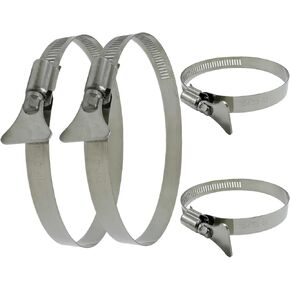 4" Hose Clamp & 2.5" Hose Clamp Adjustable 2 1/2"-4 1/2" Diameter 304 Stainless Steel Easy turn thumb Screw Worm Gear Hose Clamps For Securing Hose, Dryer, Automotive and Mechanical Applications