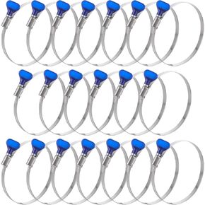 20Pcs 4 Inch Hose Clamps, Adjustable 3.5"- 4.3" Stainless Steel Hose Clamps, Easy Turn Thumb Screw Worm Gear Clamps, Worm Drive Hose Clamps for Dryer Vent, Automotive & Mechanical Applications